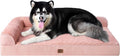 EHEYCIGA Memory Foam Dog Bed XXL, Giant Dog Bed Orthopedic with Washable Removable Cover, Waterproof Pet Bed Couch for Jumbo Dogs, 48x36x7 Inches, Pink