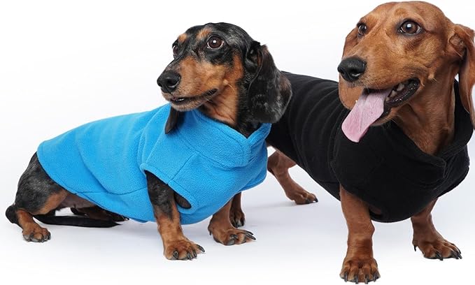 FUAMEY Dog Fleece Vest for Small Dogs,Warm Stretchy Dog Sweatshirts Pullover with Leash Hole Dogs Sweater Soft Pet Turtleneck Cozy Pet Vest Lightweight Sleeveless Pink S