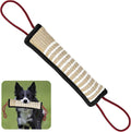 ToLanbbt Dog Tug Toy Bite Jute Pillow Pull Toy with 2 Strong Handles Perfect for Tug of War, Puppy Interactive Play, Tear Resistant Bite Training for Small Medium Large Dogs (Black-Rhombic)