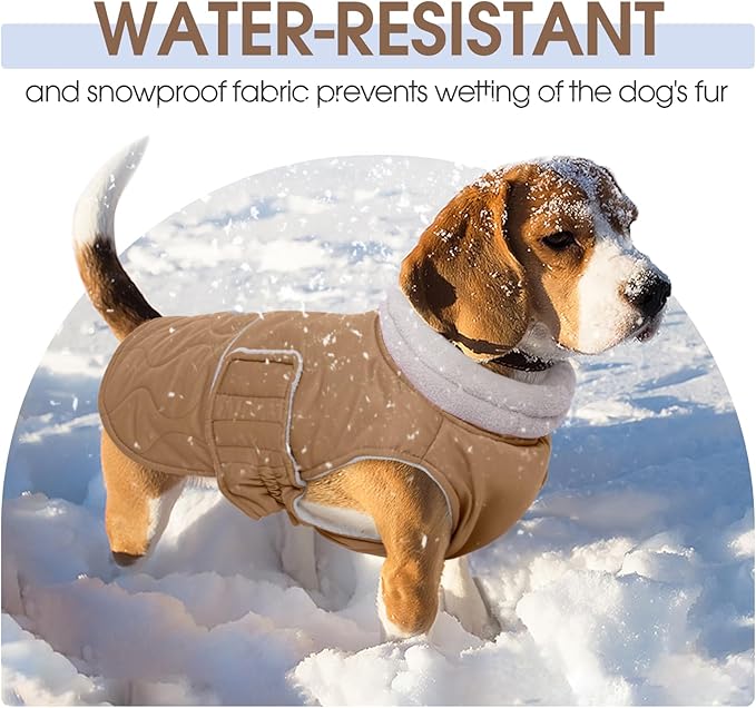 FUAMEY Winter Warm Coat: Fleece Turtleneck Dog Jacket, Thick Waterproof Windproof Coats for Cold Weather. Snowsuit Vest for Small to Large Dogs.