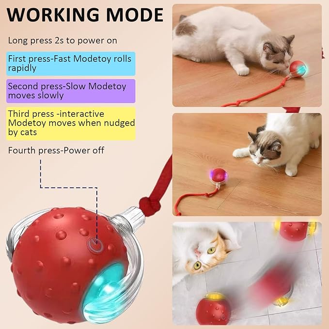 Dog Toy, 360° Rolling Interactive Ball Cat Toy with Realistic Bird Chirping Sounds, Fast Moving Balls Toys for Pets | Automatic Obstacle Avoidance, Rechargeable, Tough (Blue)