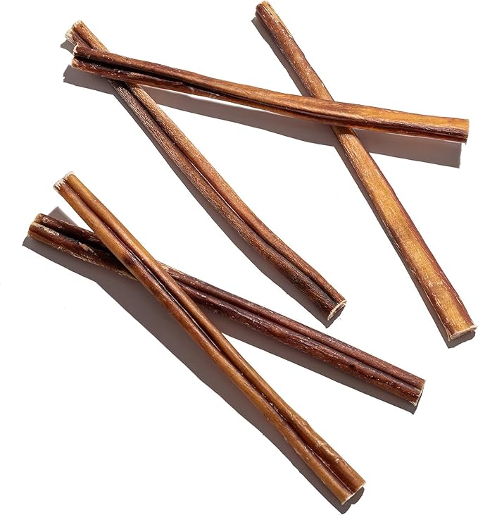 Wild Wolf 12-inch Angus Bully Sticks (8oz.) Healthy, All-Natural, Long-Lasting Dog Chew Bones - Low Odor - Mixed Thickness - Lab-Tested, Hand-Inspected and Packed with Love in The USA