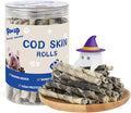 PAWUP Cod Skin Rolls Dog Treats Natural High Omega 3 Dog Snacks, Single Ingredient Cod Skin Chews for Small Dogs w/Taurine, 8 oz