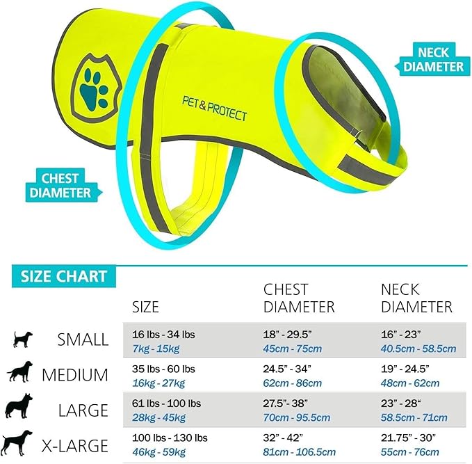 Reflective Dog Coat for Safety – Ideal Dog Vest for High-Visibility When Walking, Jogging or Training – Sizes to Fit Small, Medium, Large Breeds 16-130 lbs (Medium)