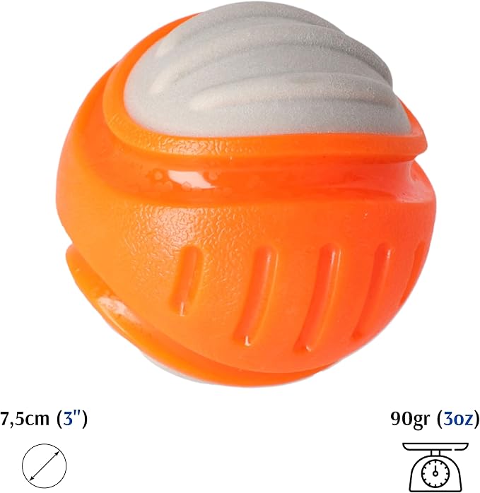 Dingo Toy for Dog, Durable TPR Rubber for chewers, Fetch Toy for Play, Boomerang 9.1", 17395 (Ball dent)