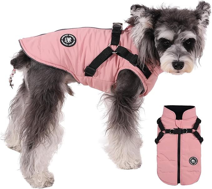 Norbi Dog Coat - Winter Jacket with Built-in Harness, Adjustable for Small to Large Dogs, Warm for Cold Weather