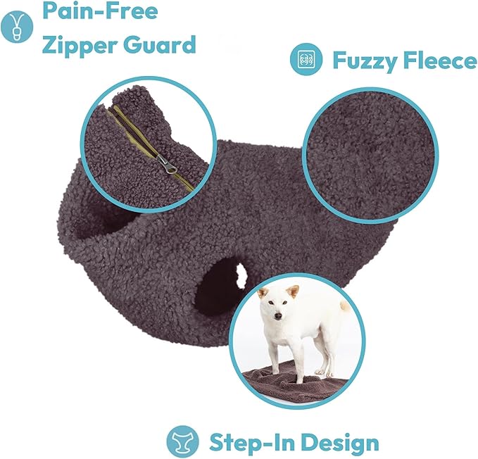 Gooby Sherpa Vest - Mauve Pink, Small - Warm Fuzzy Fleece Step in Dog Jacket Without Ring Leash - Winter Dog Sweater for Everyday Use