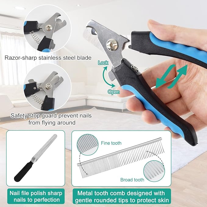 Dog Grooming Hammock, Dog Grooming Harness for Small Dogs, Dog Hanging Harness for Nail Trimming with Pet Nail Clippers Nail Trimmers Grooming Scissors, Dog Grooming Sling