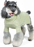KYEESE Dog Sweater Soft Pet Coats, Long Sleeve Medium Pet Sweater with Classic Cable Knit Warm Dog Clothes Turtleneck Pet Sweater for Medium Dogs, Green, XX-Large