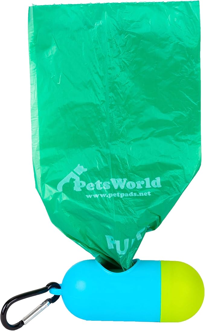 PETSWORLD Scented Dog Poop Bags, Biodegradable Waste Bags for Dogs with Dispenser and Leash Clip, Thick, Sturdy Leak-proof Poop Waste Bags, Odor Proof Bags in Cucumber Scent, 3000 Count Poop Bag Rolls