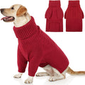 Queenmore XXL Dog Sweater, Dog Sweaters for Large Dogs Girl or Boy, Dog Christmas Sweaters XXL, Winter Big Dog Sweatshirt Knitwear, Pet Chunky Warm Coat for Small Medium Size Dogs, Red XXL
