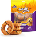 Jungle Calling Dog Treats, Long Lasting Collagen Chews for Dogs, Chicken Wrapped Collagen Donuts, High Protein Rawhide Alternative Chewy Snacks for Medium and Large Dogs (4 Counts)