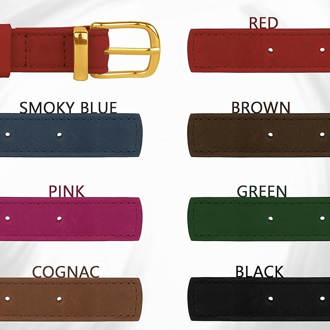 Leather Dog Collar - Heavy Duty Adjustable Soft Padded Pet Collars for Small Medium Large Dogs Breed - Black Green Brown Pink Red Blue (Brown, M, 12"-15" Neck Fit)