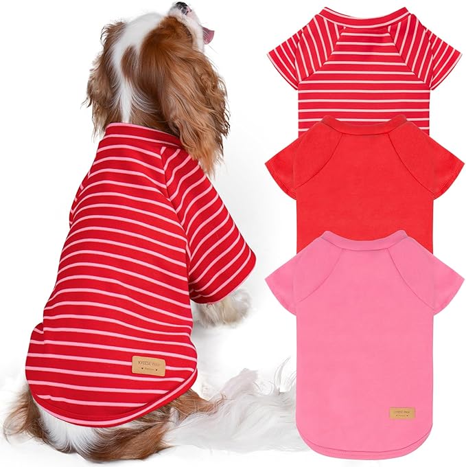 KYEESE 3Pack Dog Sweater Comfy Pet Fleece Sweater Soft Pet Coat Lightweight Dogs Sweatshirt Stretchy Cat Clothes Cat Sweaters with Sleeves Pullover Dog Sweaters for Small Dogs Girl for Cold Weather