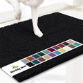 Muddy Mat® Original Dog Door Mat for Muddy Paws, Super Absorbent Microfiber, Non-Slip Washable Pet Rug, Quick Dry Chenille Entryway Carpet, Machine Washable Indoor Outdoor mat, Black 24"x96"
