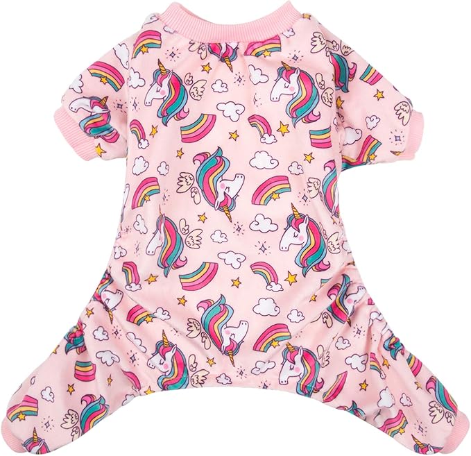 CuteBone Small Dogs Outfit Soft Puppy Onesies Pjs Dog Pajamas Pet Coat Cat Apparel Comfy Doggie Jumpsuit Bodysuit for All Seasons P67XS
