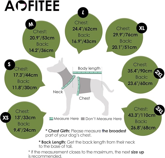AOFITEE Dog Coat, Warm Dog Winter Coat, Reflective Cold Weather Dogs Puffer Jacket with Harness Built in, Waterproof Pet Fleece Vest Snowsuit for Small Medium Large Dogs, Green L
