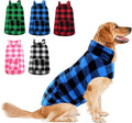 ASENKU Dog Winter Coat, Fleece Doggie Jacket Plaid Reversible Vest Waterproof Windproof Cold Weather Clothes for Small Medium Large Dogs (M, Blue)
