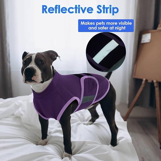 MIGOHI Dog Anxiety Relief Coat,Comfort Anxiety Vest for Dogs,Adjustable Dog Anxiety Calming Wrap for Fireworks,Thunderstorms,Travel,Separation,Anxiety Jacket for Medium Dogs,M, Purple
