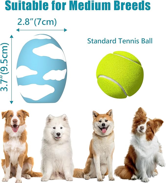 Dog Toys, Squeaky Latex Rubber Bouncy Balls, Squeaky Egg Dog Toys Balls, 3 Pack Interactive Squeak Dog Toy Set for Medium Large Breeds Dogs (3 Pack-B, Medium)