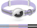 AirTag Cat Collar, Ultra Elastic Cat Tracker Collar with Apple Air Tag Holder, [Lightweight][Scratch Resistant] Stepless Adjustable GPS Pet Collar for Cats Kittens [Violet]