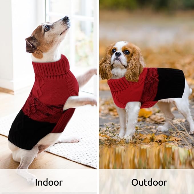 ASENKU Warm Dog Sweater for Small Medium Dogs,Pet Sweaters for Fall Winter Dog Clothing,Thicked Pullover Puppy Cat Turtleneck Sweater for Doggie Chihuahua Clothing