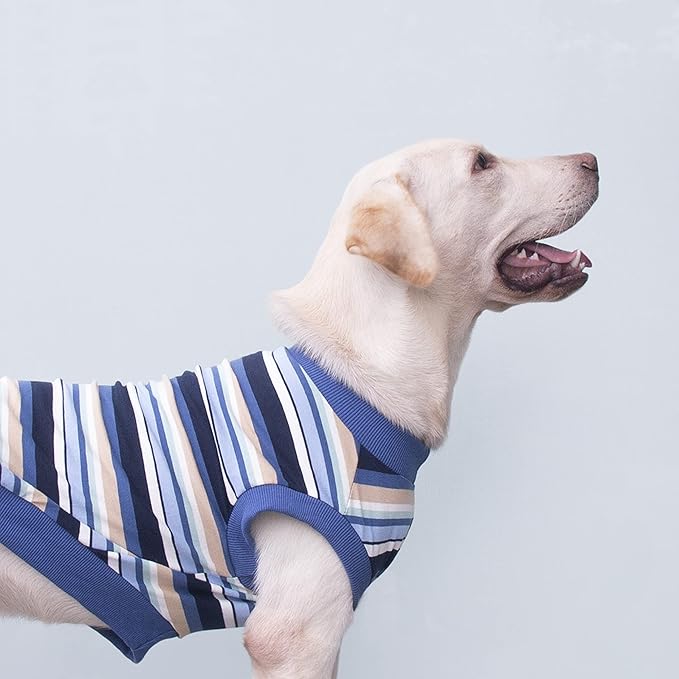 Extra Large Dog T Shirts Clothes Sleeveless Tank Top Vest for Labrador Rottweiler Great Dane, Blue, 8X-Large