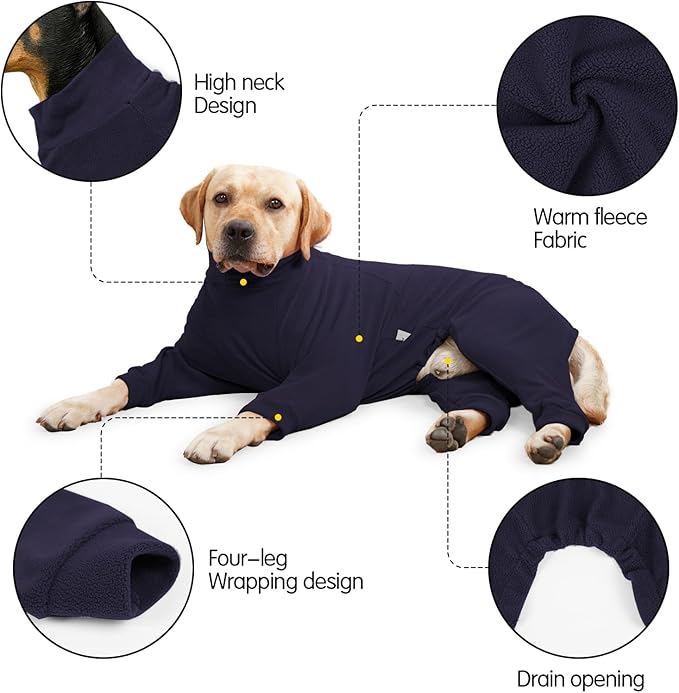 Fleece Dog Sweater for Small Medium Large Dog for Daily Run Walk Sleep Pet Winter Jacket & Windproof Clothes Coat Small Navy Blue