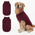 Mihachi Turtleneck Dog Sweater - Winter Coat Apparel Classic Cable Knit Clothes with Leash Hole for Cold Weather, Ideal Gift for Pet in New Year Wine Red L
