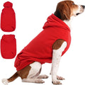 IECOii XL Dog Sweater & Pullover Hoodie for Large Dogs, Warm Fleece Layer with Hood for Cold Weather, Boys & Girls, Red, Size XL