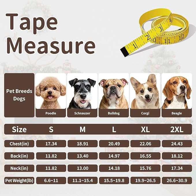 Dog Winter Coat for Small & Medium Dogs (Up to 31lb), Waterproof Dog Coat with Harness, Puppies Windproof Puppy Puffer Jacket, Snowsuit for Dachshund,Frenchie, Corgi (Classic Brown, Medium)