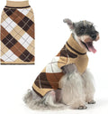 KOOLTAIL Dog Sweater Pet Knitted Clothes - Classic Plaid Pullover Turtleneck Thick Warm Fall Dog Sweaters with Leash Hole, Soft Winter Coats for Small Medium Large Dogs Cats Puppy Girls Boys, ML