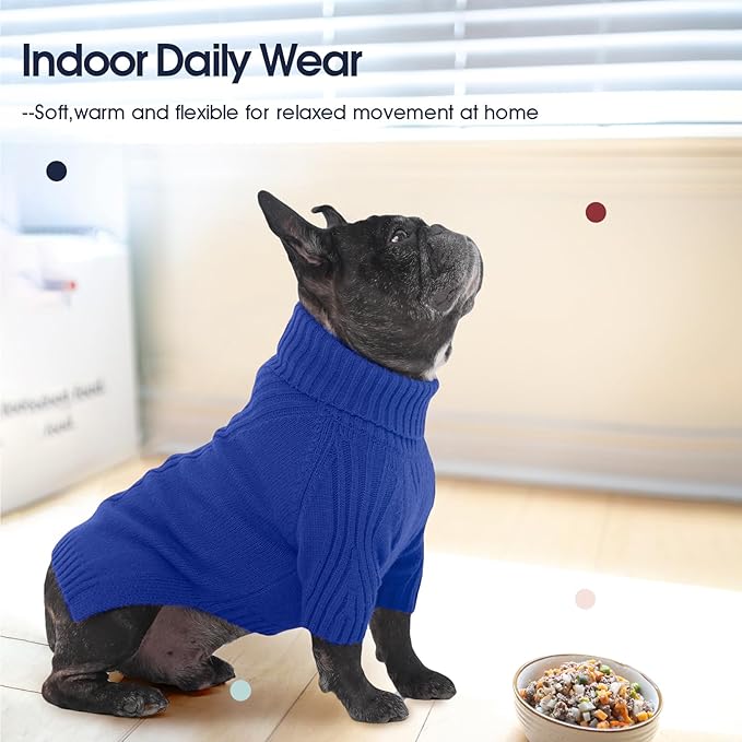 IECOii XXXL Dog Sweater,Warm Dog Sweaters for Extra Large Dogs Girl Boy,Stretchy & Cozy,Turtleneck Knitted Pullover for Pet Wear On Holiday,Easy On Doggy Sweatshirt for Labrador (Royal Blue,XXXL)