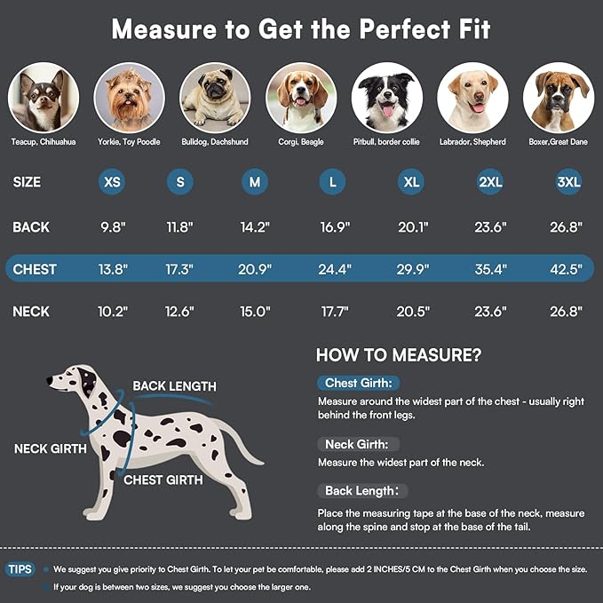 Queenmore Large Dog Jackets,Dog Coats for Extra Large Dogs with Harness Built in,Reflective Waterproof Dogs Jackets with Fleece Lining,Warm Snowsuit Pet Coats for German Shepherd,Blue,XXXL