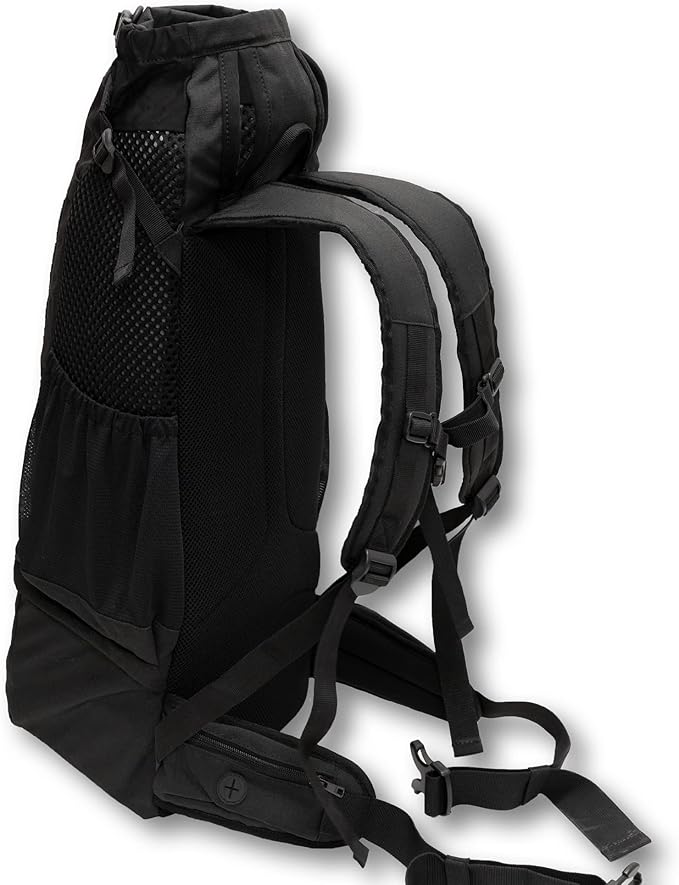 K9 Sport Sack Knavigate - Medium, Midnight Black - Ideal for Dogs with 17-19” Back Length - Adjustable, Backpack-Style Carrier with Internal Frame & Padded Hip Belt