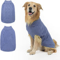Mihachi Turtleneck Dog Sweater - Winter Coat Apparel Classic Cable Knit Clothes with Leash Hole for Cold Weather, Ideal Gift for Pet in New Year Grayish Blue XL