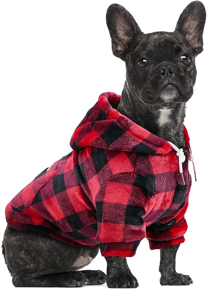 SlowTon Dog Hoodie Tie Dye - Warm Dog Sweater Hoodies with Pocket, Fall Winter Dogs Coat Jacket Pet Outfit Puppy Hooded Sweatshirt Clothes for Small Medium Large Dogs Boy Girl (Red, XL)