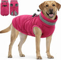 SAWMONG Dog Coat, Warm Dog Winter Coat, Waterproof Fleece Jacket, Cold Weather Dogs Jacket (3XL,Rosered)
