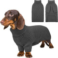 KOESON XS Dog Sweater Girl and Boy, Warm Extra Small Dog Sweater, Thick Halloween Dog Sweaters, Turtleneck Sweaters for Chihuahua, Yorkie, Puppy Winter and Fall Knitwear with Sleeves, Grey, XSmall