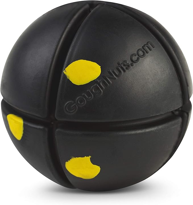 Goughnuts – Virtually Indestructible Ball - Guaranteed Dog Chew Toys for Aggressive Chewers Like Pit Bulls, German Shepherds, and Labs from 30-70 Pounds - Toughest and Durable Natural Rubber - Pro 50