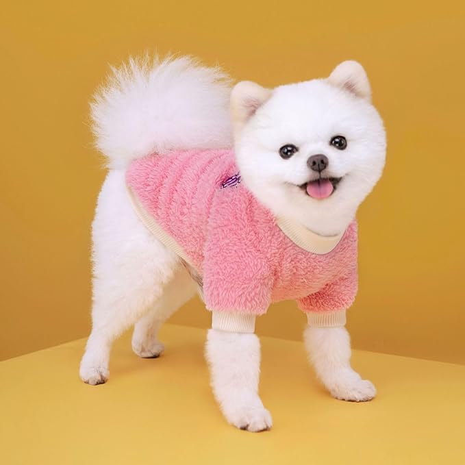 2 Pieces Dog Sweaters for Small Dogs Girl Sweater Winter Warm Puppy Clothes Fleece Chihuahua Sweater Cute X-Small Dog Clothes for Girls Cat Clothes XXL