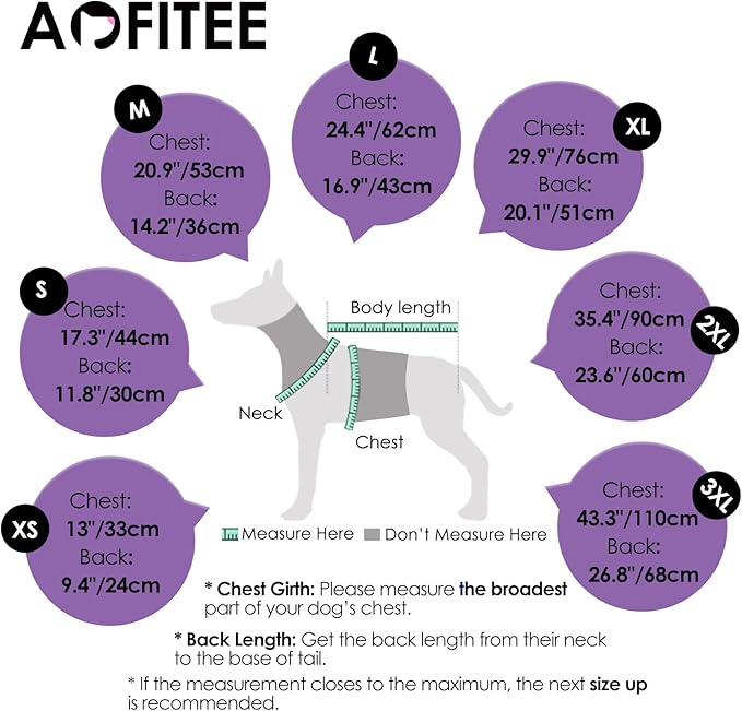 AOFITEE Dog Coat, Warm Dog Winter Coat, Reflective Cold Weather Dogs Puffer Jacket with Harness Built in, Waterproof Pet Fleece Vest Snowsuit for Small Medium Large Dogs, Lilac L