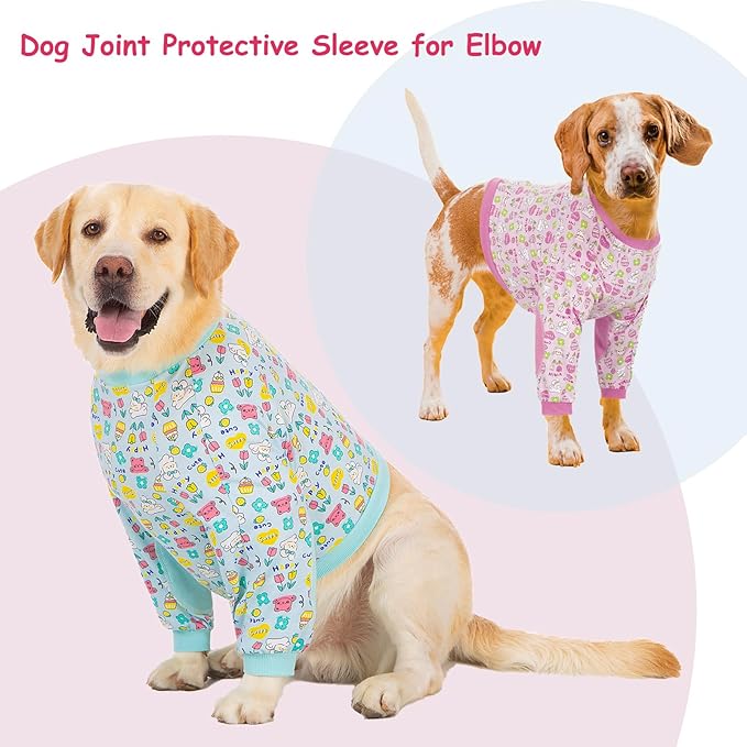 Dog Recovery Shirt for Front Legs, Dog Elbowpads Sleeve Protect Dogs Elbows Arms,Stop Licking Joints After Surgery, Help with Injury Healing Covers The Wound, Cone Alternatives (Blue, 3XL)