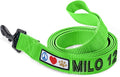 Pawtitas Personalized Dog Leash - Embroidered Custom Leash with Pet Name & Phone Number, 6 ft Long, Green, Custom Engraved Name