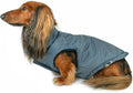 DJANGO Reversible Puffer Dog Coat – Warm Winter Dog Jacket & Water-Repellent Insulated Dog Coat w/Harness Hole, Windproof, Adjustable Fit for Small & Medium Dogs, Dachshunds – Twilight Blue, Large
