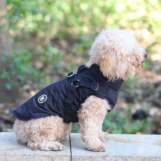 Norbi Dog Winter Jacket with Built-in Harness - Adjustable Warm Coats for Small to Large Dogs - Perfect for Cold Weather