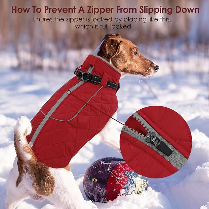 AOFITEE Small Dog Winter Coat, Waterproof Dog Winter Jacket with Zipper & Fleece Collar, Reflective Dogs Puffer Jacket, Small Pet Snow Coat Snowsuit for Yorkshire, West Highland