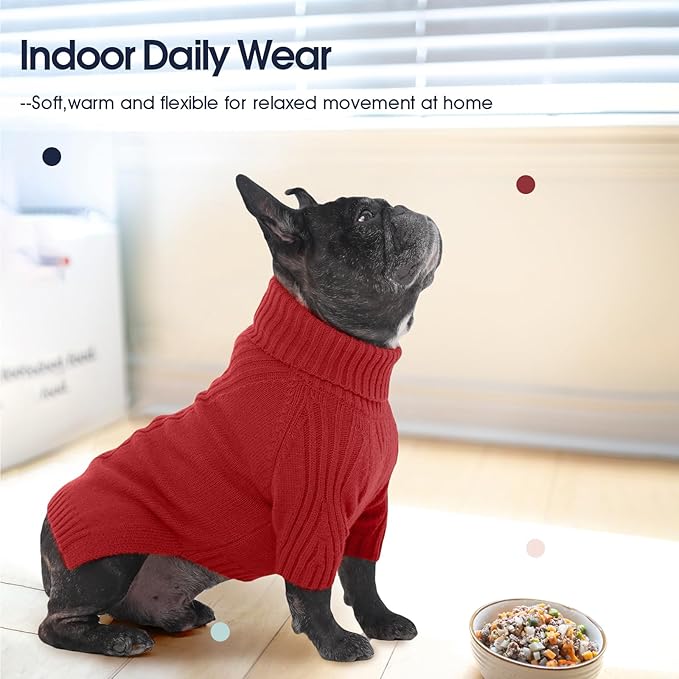 IECOii Great Dane Sweater,5XL Extra Large Sweater for Giant Breed Dogs in Winter,Turtleneck Cold Weather Knit Clothes,Machine Washable,Elastic Pullover for Saint Bernard,Mastiff (Red,XXXXXL)