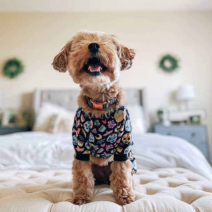 CuteBone Small Dogs Outfit Soft Puppy Onesies Pjs Halloween Dog Pajamas Pet Coat Cat Apparel Comfy Doggie Jumpsuit Bodysuit for All Seasons P73M