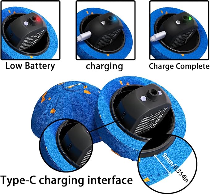 Smart Interactive Dog Toy Automatic Moving Bouncing Chew Herding Ball E-TPU Material for Large and Medium-Sized Dogs Keep Them Busy USB Rechargeable (Blue)